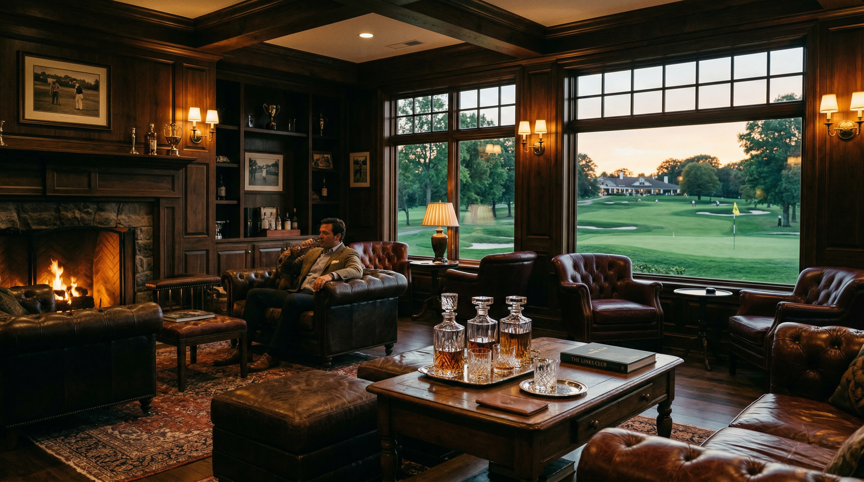 Luxury golf clubhouse interior